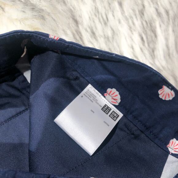 Uniqlo low rise dark blue sea shell print nautical beach shorts size 0 - Picture 6 of 8